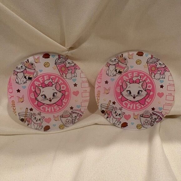 Aristocats Marie Cat Car Coasters Acrylic Pads for Non-Slip Cup Holder NWT - Picture 1 of 5
